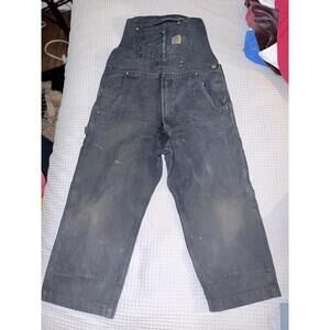 Carhartt Black Overalls - Thrashed and Rugged with Character!  Size 34 waist